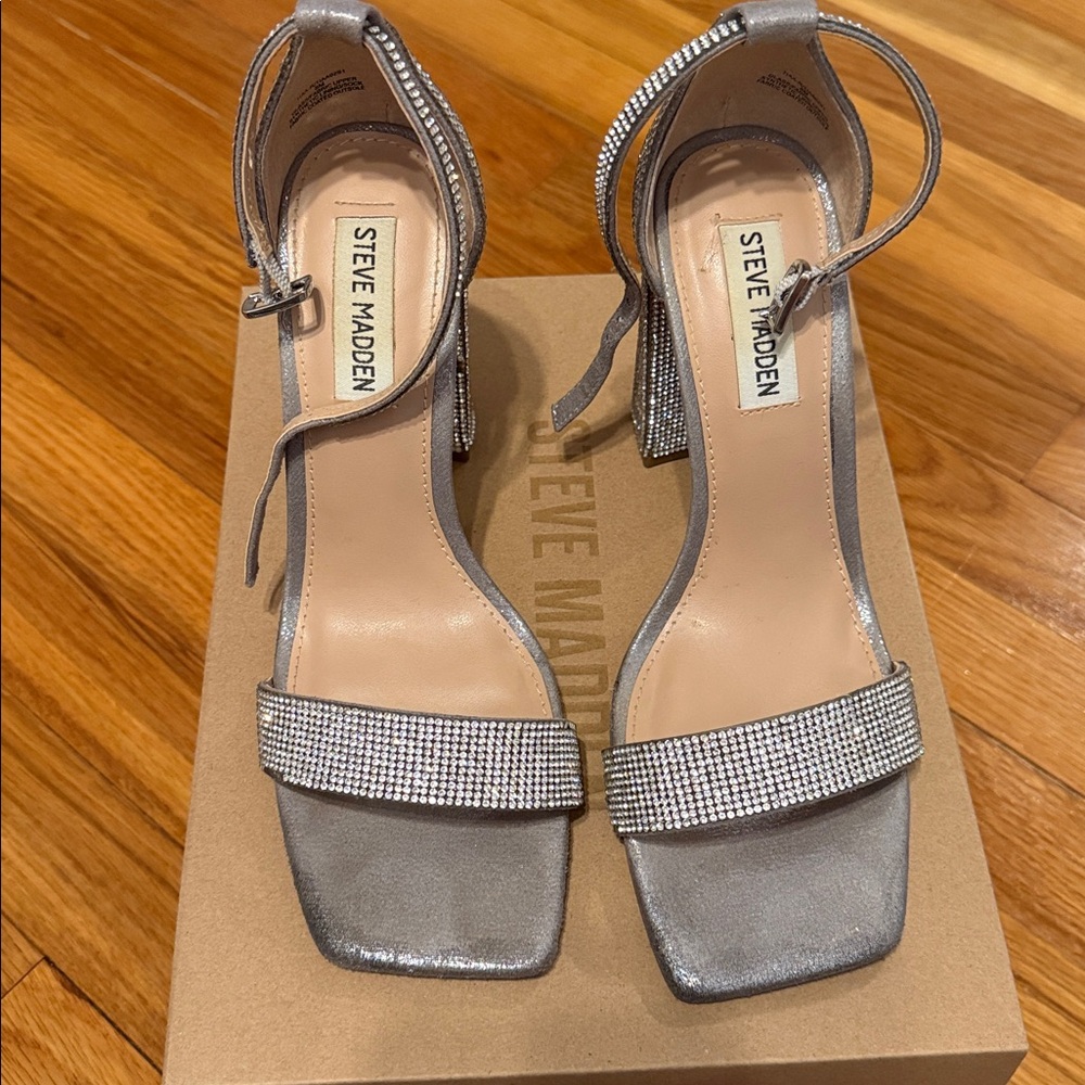Steve Madden Rhinestone Block Heels - Picture 2 of 8